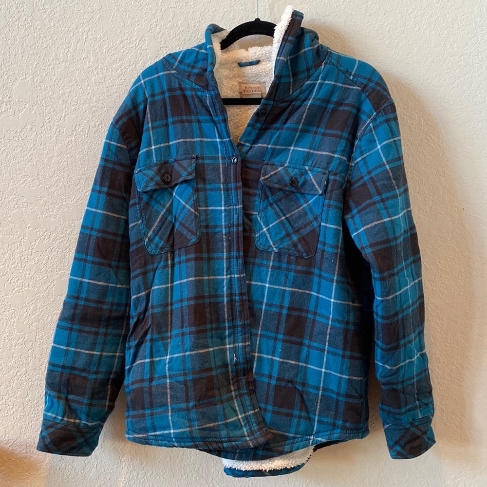 Fleece lined flannel with hood